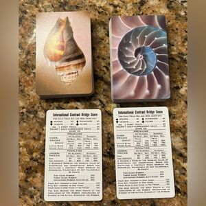 Vintage Bridge Poker Cards Seashell Themed